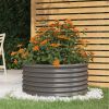 Garden Planter Powder-coated Steel 31.5"x31.5"x14.2" Gray - Gray