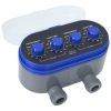 Double Outlet Water Timer with Ball Valves - Blue