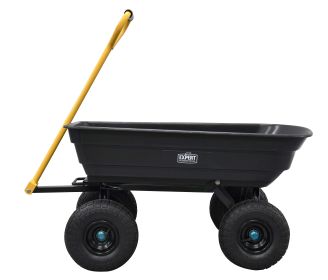 400 lbs. Capacity Poly Landscape & Garden Dump Cart, Black Color 39.38in - Black