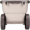 Outdoor Rolling Garden Scooter with Wheels & Pull Strap, Light Taupe - Light Taupe