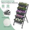 5-Tier Vertical Raised Garden Bed with Wheels and Container Boxes - Black