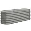 Garden Raised Bed Powder-coated Steel 44.9"x15.7"x14.2" Gray - Gray