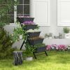 5-Tier Vertical Raised Garden Bed with Wheels and Container Boxes - Black