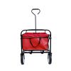 Folding Wagon Garden Shopping Beach Cart (Red) - Red