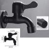 Black Wall Mount Faucet Stainless Steel Basin Tap Laundry Bathroom Outdoor Garden Hose Single Cold Tap - Default