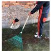 Steel Garden Rake Head Lawn Leaves Grass Weed Cleaner - Green