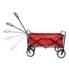 Folding Wagon Garden Shopping Beach Cart (Red) - Red