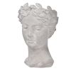 Greek Style Cement Head Planter - Indoor Outdoor Home Garden Decor, D7" x 11" - as Pic