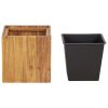 Garden Raised Bed Pot 13.2"x13.2"x13.2" Solid Acacia Wood - Brown