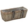 Balcony Planter 2 pcs Wicker with PE Lining 15.7" - Brown