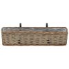 Balcony Planter 2 pcs Wicker with PE Lining 23.6" - Brown