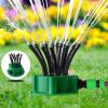 1pc 360 Degree Garden Automatic Multi-head Sprinkler; Flower Watering Sprinkler Garden Tools Irrigation Sprinkler - Green