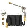 1pc High Pressure Thickened Car Washing Hose; Garden Water Pipe Metal Water Gun Nozzle; Retractable Water Hose Car Washing Tool Set - 25FT-7.5m Extend