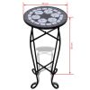 Mosaic Side Table Plant Table Black White - Black