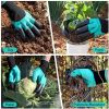 Waterproof Garden Gloves With Claws For Yard Work - Green - 1 pair