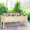 Raised Garden Bed Elevated Planter Box Wood for Vegetable Flower Herb - Natural Wood