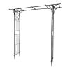 Flat Roof Wrought Iron Arches Plant Climbing Frame - Black