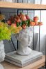 Greek Style Cement Head Planter - Indoor Outdoor Home Garden Decor, D7" x 11" - as Pic