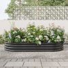 Raised Garden Bed Outdoor, Oval Large Metal Raised Planter Bed for for Plants, Vegetables, and Flowers - Black - as Pic