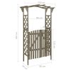 Pergola with Gate 45.7"x15.7"x80.3" Gray Solid Firwood - Grey