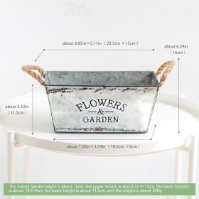 Iron Sheet Flower Bucket Handicraft Decoration (size: medium)