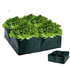 Multi Grid Grid Planting Sack (Option: Dark Green Four Grid 60x60x25)