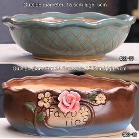 Ceramic Large Diameter Succulent Flowerpot (Option: 65style-Ceramic)